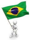 Men with flag. Brazil