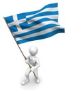 Men with flag. Greece