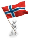 Men with flag. Norway
