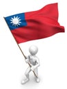 Men with flag. Taiwan