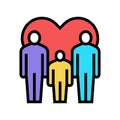 men gay same sex couple adoption color icon vector illustration Royalty Free Stock Photo