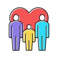 men gay same sex couple adoption color icon vector illustration Royalty Free Stock Photo