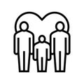 men gay same sex couple adoption line icon vector illustration Royalty Free Stock Photo