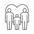 men gay same sex couple adoption line icon vector illustration Royalty Free Stock Photo