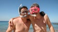 Men go snorkeling Royalty Free Stock Photo