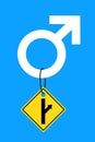 Men going their own way. Male gender and sex symbol with MGTOW sign and symbol.
