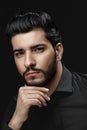 Men Haircut. Man With Hair Style, Beard And Beauty Face Portrait Royalty Free Stock Photo