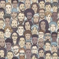 Seamless pattern of a diverse group of men