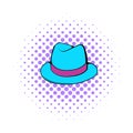 Men hat icon, comics style Royalty Free Stock Photo