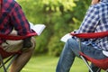 Multi-Ethnic group of friends talking and having a bible study. Royalty Free Stock Photo