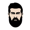 Men head hipster vector illustration Flat style