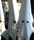 Men in hoods during Holy Week, Malaga, Spain