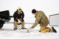 Men Ice Fishing Royalty Free Stock Photo