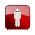 men icon glossy red. Royalty Free Stock Photo
