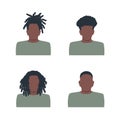 Men icons. Four different images of black men