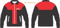 Men Jacket Mockup black and red color illustration Vector Royalty Free Stock Photo