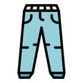 Men jeans icon color outline vector Royalty Free Stock Photo
