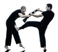 Men krav maga fighters fighting isolated Royalty Free Stock Photo