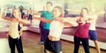 Men and ladies dancing zumba Royalty Free Stock Photo