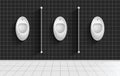 Men lavatory, WC realistic vector illustration