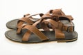 Men leather sandal and flip flop shoes Royalty Free Stock Photo