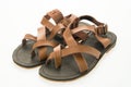 Men leather sandal and flip flop shoes Royalty Free Stock Photo