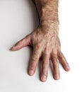 Men left hand on a white background Royalty Free Stock Photo
