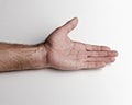 Men left hand on a white background Royalty Free Stock Photo