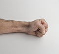 Men left hand on a white background Royalty Free Stock Photo