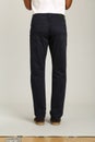 Men Light Brown, black and blue Comfort Fit Casual Trousers, jeans in party pants warp mid wash with white background
