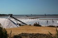 Men and machines at saltpans in Mozia in Sicily