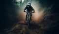 Men in motion, cycling extreme sports adventure generated by AI Royalty Free Stock Photo