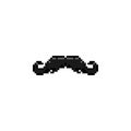 Men moustache pixel art vector