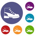 Men oxfords icons set