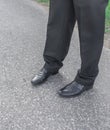 Men pants and shoes. Legs of businessmen. businessman in black