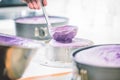 Men in pastry shop bakery making pies and cakes ready Royalty Free Stock Photo