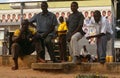 Men at a petrol station in Burundi.