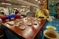 Men play Chinese chess in Chinatown Bangkok. Royalty Free Stock Photo
