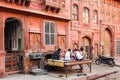 Men playing cards on the streets of Bikaner