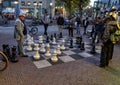 Men playing a game of street chess, Amsterdam, Netherlands