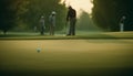 Men playing golf outdoors on grassy course generated by AI Royalty Free Stock Photo