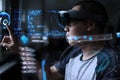 Men playing virtual reality with hololens Royalty Free Stock Photo
