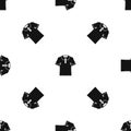 Men polo shirt pattern seamless black Royalty Free Stock Photo