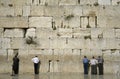 Men praying by wailing wall Royalty Free Stock Photo