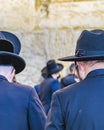 Men Praying Wailing Wall, Old Jerusalem Royalty Free Stock Photo