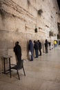 Men Praying at Wailing Wall - Old Jerusalem, Israel Royalty Free Stock Photo