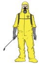 Men in protective suit