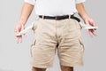 Men pulling out his empty pockets Royalty Free Stock Photo