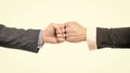 men pumping hands after successful business deal, friendship handclasp