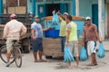 Men purchasing fresh Shrimp from back of truck